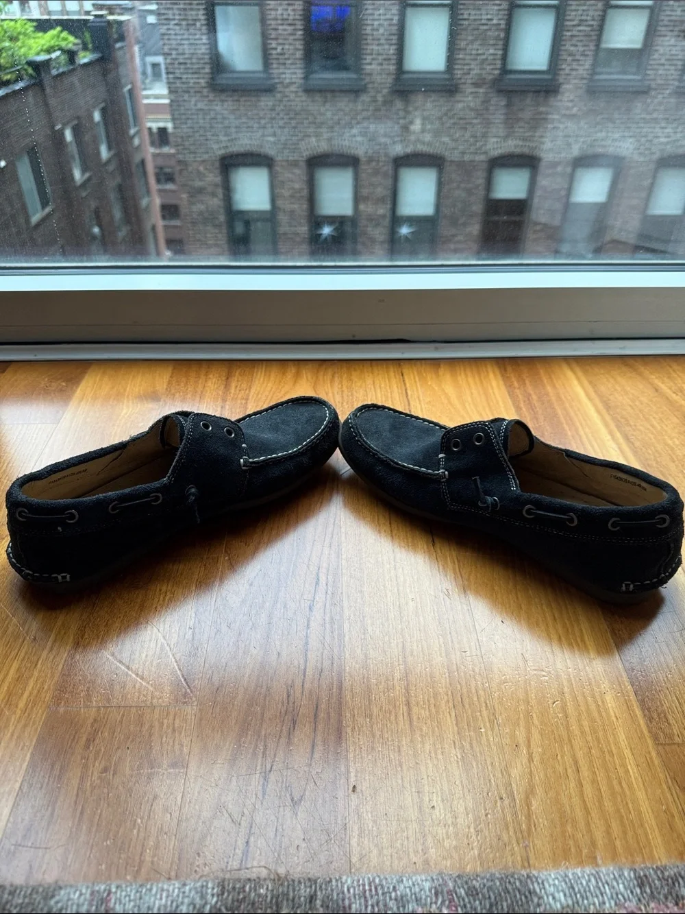John Varvatos Men's Suede Boat Shoes - Navy Blue - Picture 7 of 8